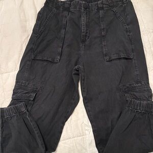 All Saints Black Cargo Pants size 10
